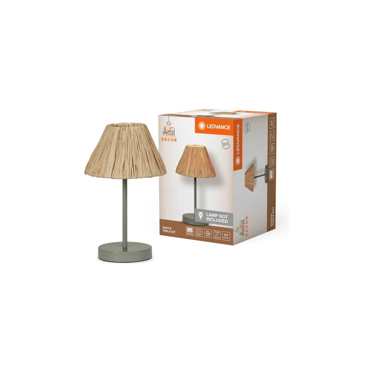 Ledvance Bordslampa Decor Rotting Brun | Passande för 1x E27