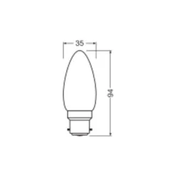 Ledvance Classic LED B22 Kronljus Matt 3.4W 470lm - 827 Extra Varm Vit | Dimbar - Ersättare 40W