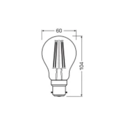 Ledvance Classic LED B22 Päron Filament Klar 5.9W 806lm - 827 Extra Varm Vit | Dimbar - Ersättare 60W