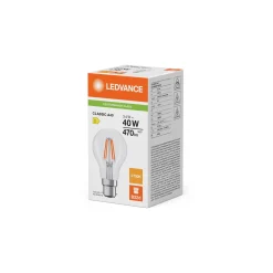 Ledvance Classic LED B22 Päron Filament Klar 3.4W 470lm - 827 Extra Varm Vit | Ersättare 40W