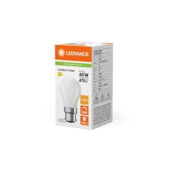 Ledvance Classic LED B22 Päron Matt 3.4W 470lm - 827 Extra Varm Vit | Dimbar - Ersättare 40W