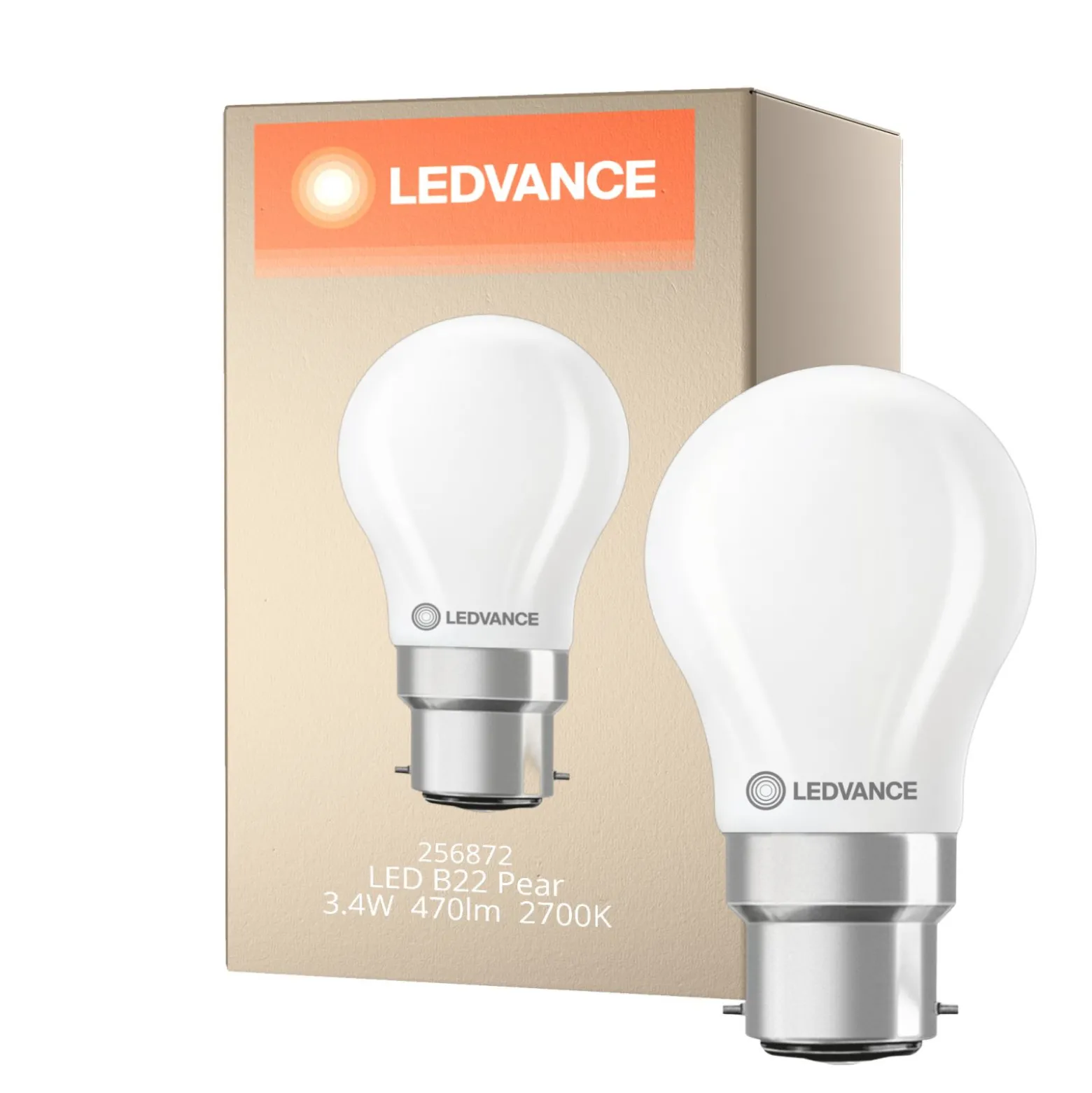 Ledvance Classic LED B22 Päron Matt 3.4W 470lm - 827 Extra Varm Vit | Dimbar - Ersättare 40W