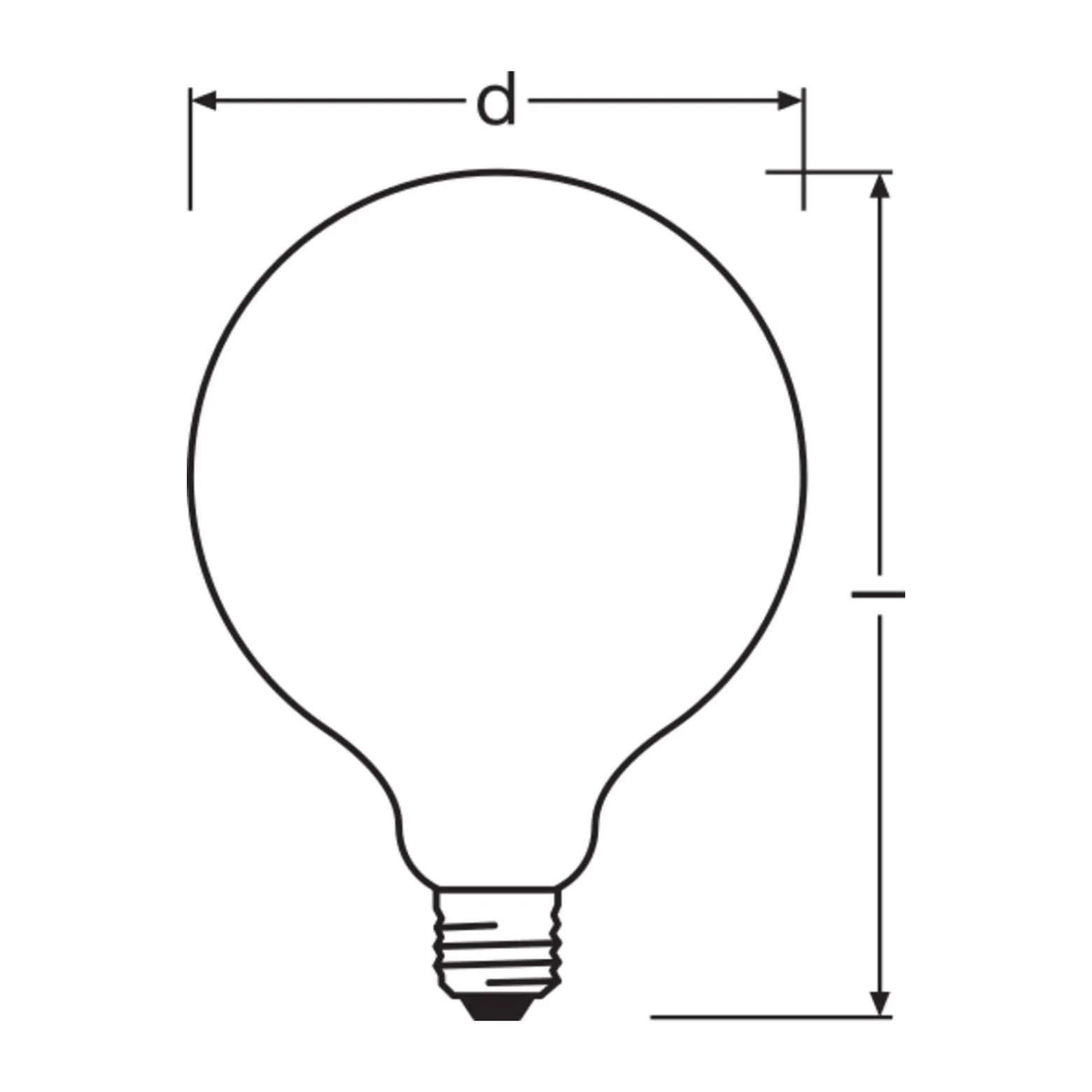 Ledvance Classic LED E27 Globe Filament Matt 7.5W 1055lm - 827 Extra Varm Vit | Dimbar - Ersättare 75W