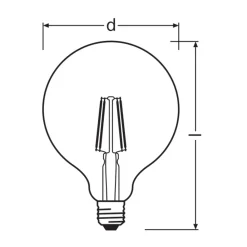 Ledvance Classic LED E27 Globe Filament Klar 4W 470lm - 827 Extra Varm Vit | Ersättare 40W