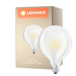Ledvance Classic LED E27 Globe Filament Matt 6.5W 806lm - 827 Extra Varm Vit | Ersättare 60W