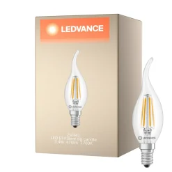 Ledvance Classic LED E14 Kronljus Filament Klar 3.4W 470lm - 827 Extra Varm Vit | Ersättare 40W