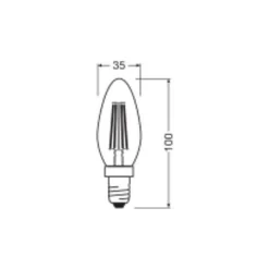 Ledvance Classic LED E14 Kronljus Filament Klar 3.4W 470lm - 840 Kallvit| Ersättare 40W