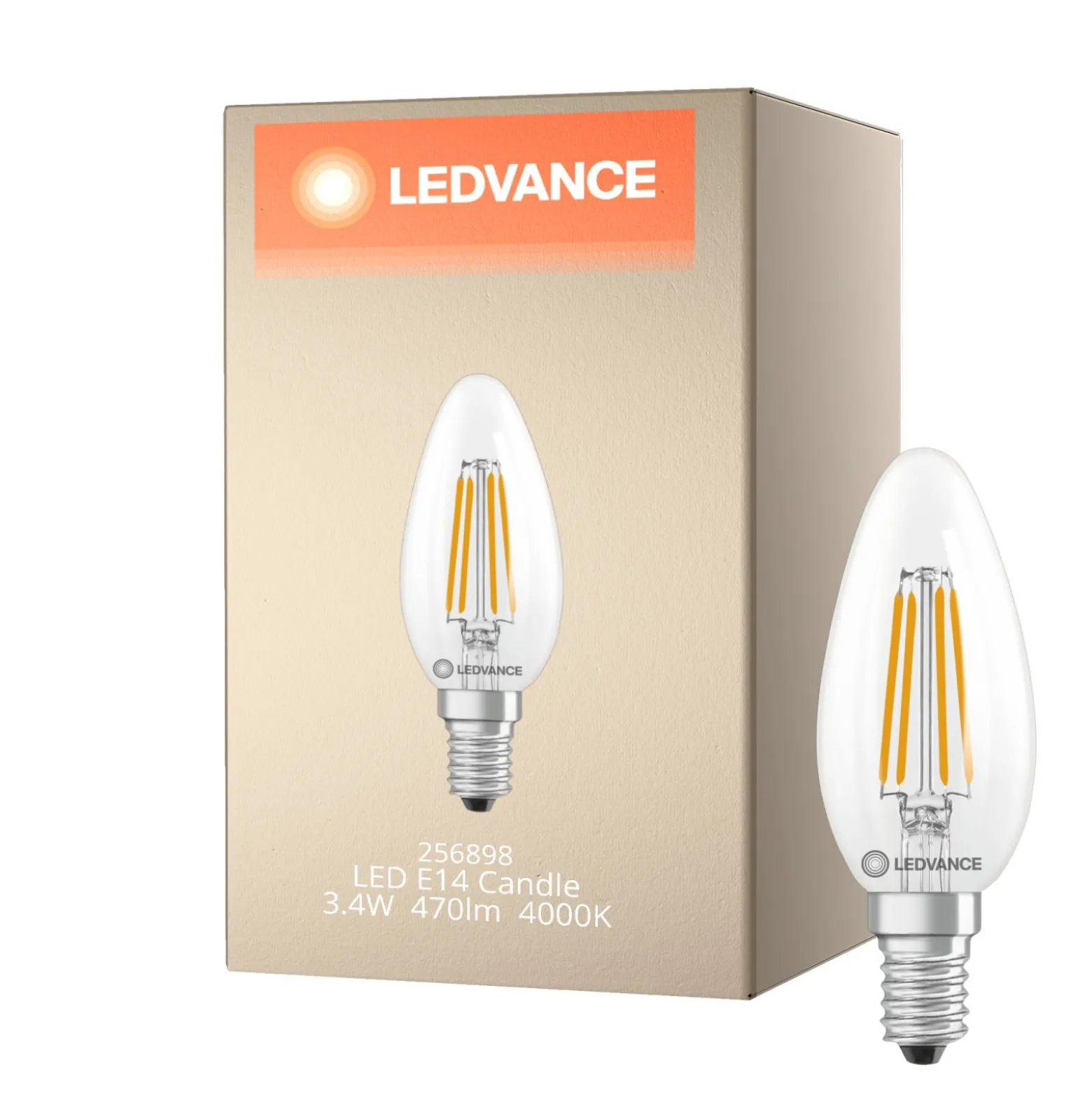 Ledvance Classic LED E14 Kronljus Filament Klar 3.4W 470lm - 840 Kallvit| Ersättare 40W