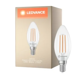 Ledvance Classic LED E14 Kronljus Filament Klar 3.8W 806lm - 827 Extra Varm Vit | Ersättare 60W