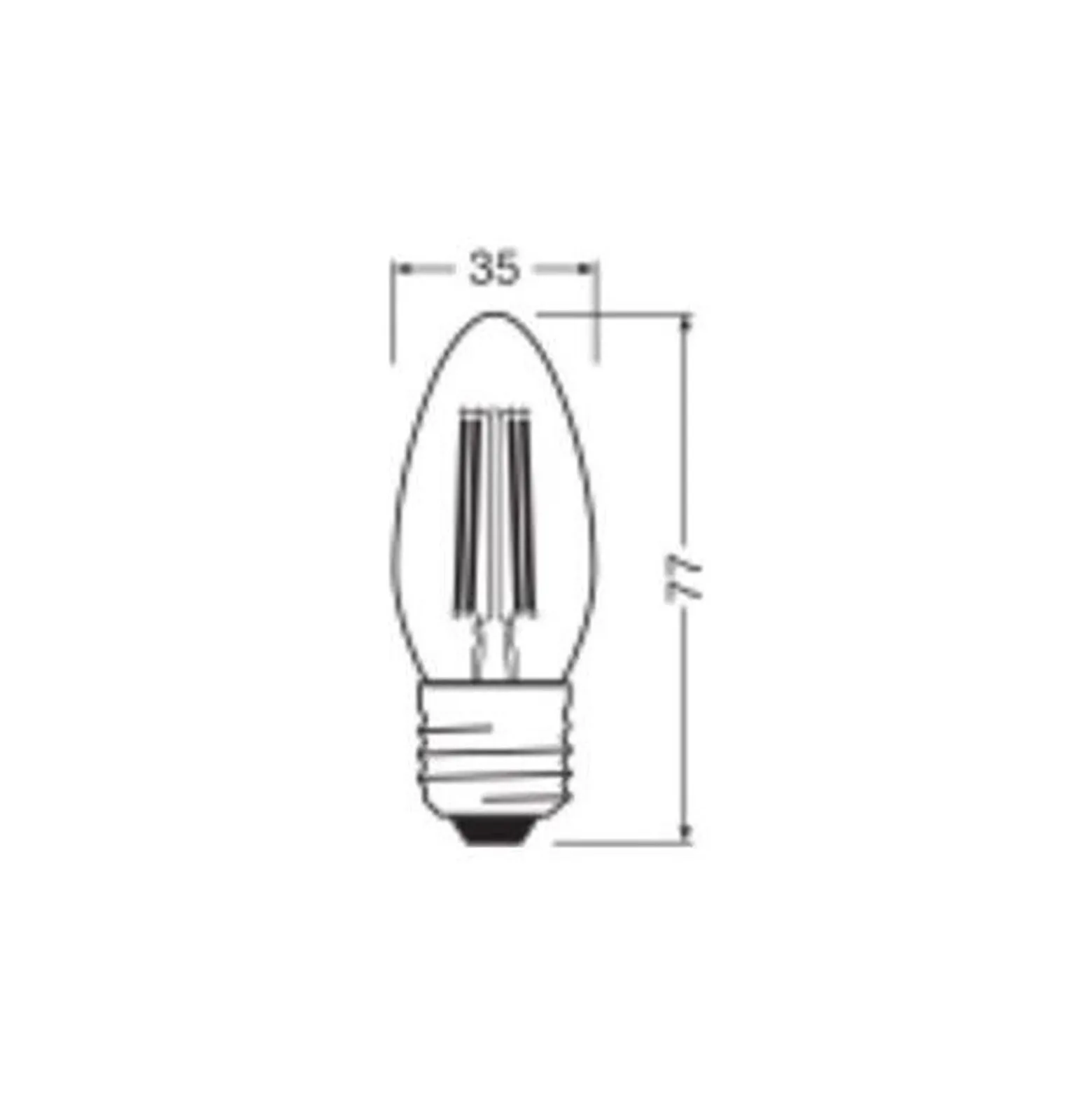 Ledvance Classic LED E27 Kronljus Filament Klar 3.4W 470lm - 827 Extra Varm Vit | Ersättare 40W