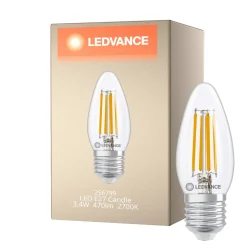 Ledvance Classic LED E27 Kronljus Filament Klar 3.4W 470lm - 827 Extra Varm Vit | Dimbar - Ersättare 40W