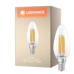 Ledvance Classic LED E14 Kronljus Filament Klar 3.4W 470lm - 827 Extra Varm Vit | Dimbar - Ersättare 40W