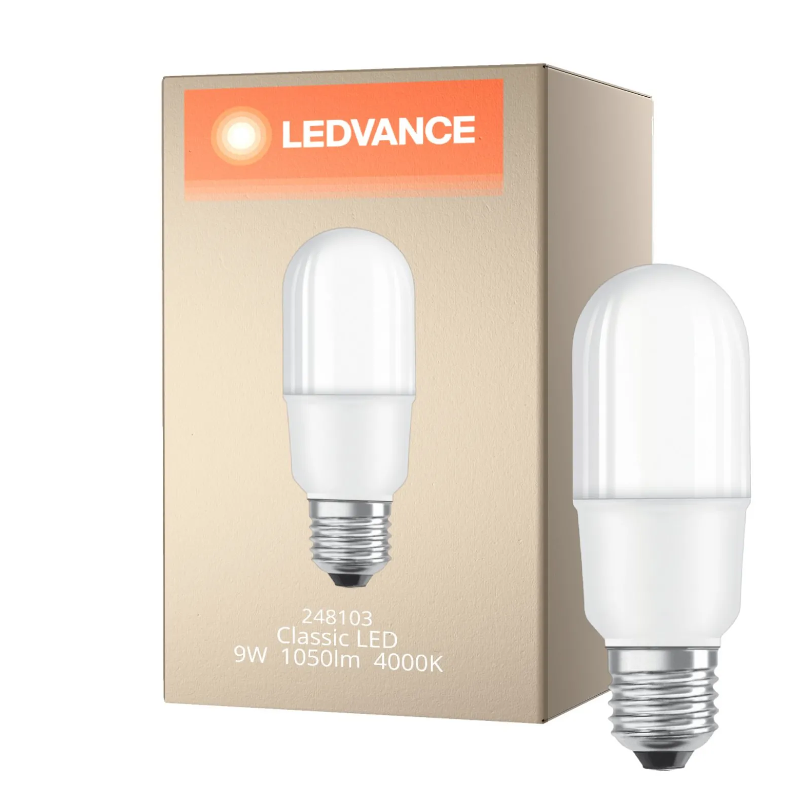 Ledvance Classic LED E27 Linjär Matt 9W 1050lm - 840 Kallvit | Ersättare 75W