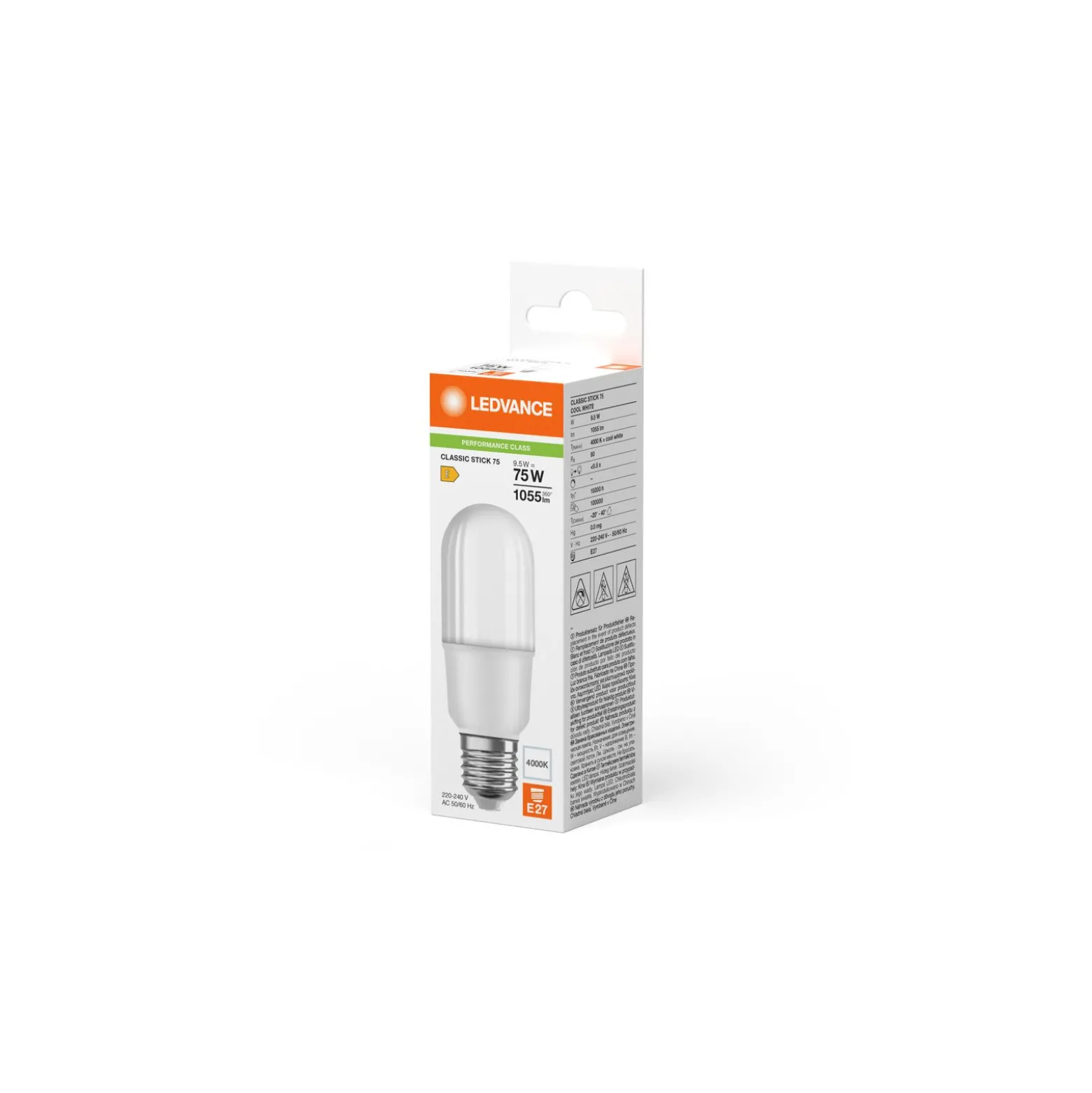 Ledvance Classic LED E27 Linjär Matt 9W 1050lm - 840 Kallvit | Ersättare 75W