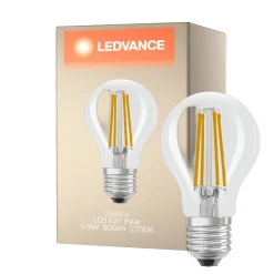 Ledvance Classic LED E27 Päron Filament Klar 5.9W 806lm - 827 Extra Varm Vit | Ersättare 60W