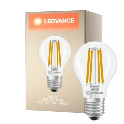 Ledvance Classic LED E27 Päron Filament Klar 11W 1521lm - 840 Kallvit| Ersättare 100W