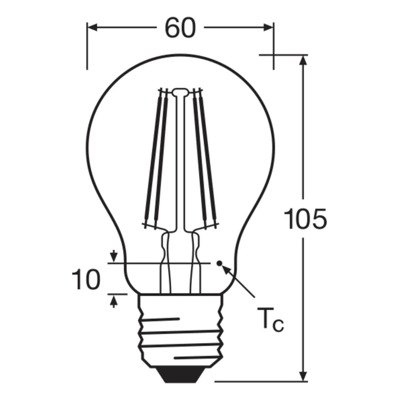 Ledvance Classic LED E27 Päron Filament Klar 7.5W 1055lm - 840 Kallvit | Ersättare 75W