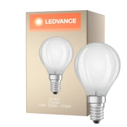 Ledvance Classic LED E14 Päron Filament Matt 2.5W 250lm - 827 Extra Varm Vit | Ersättare 25W
