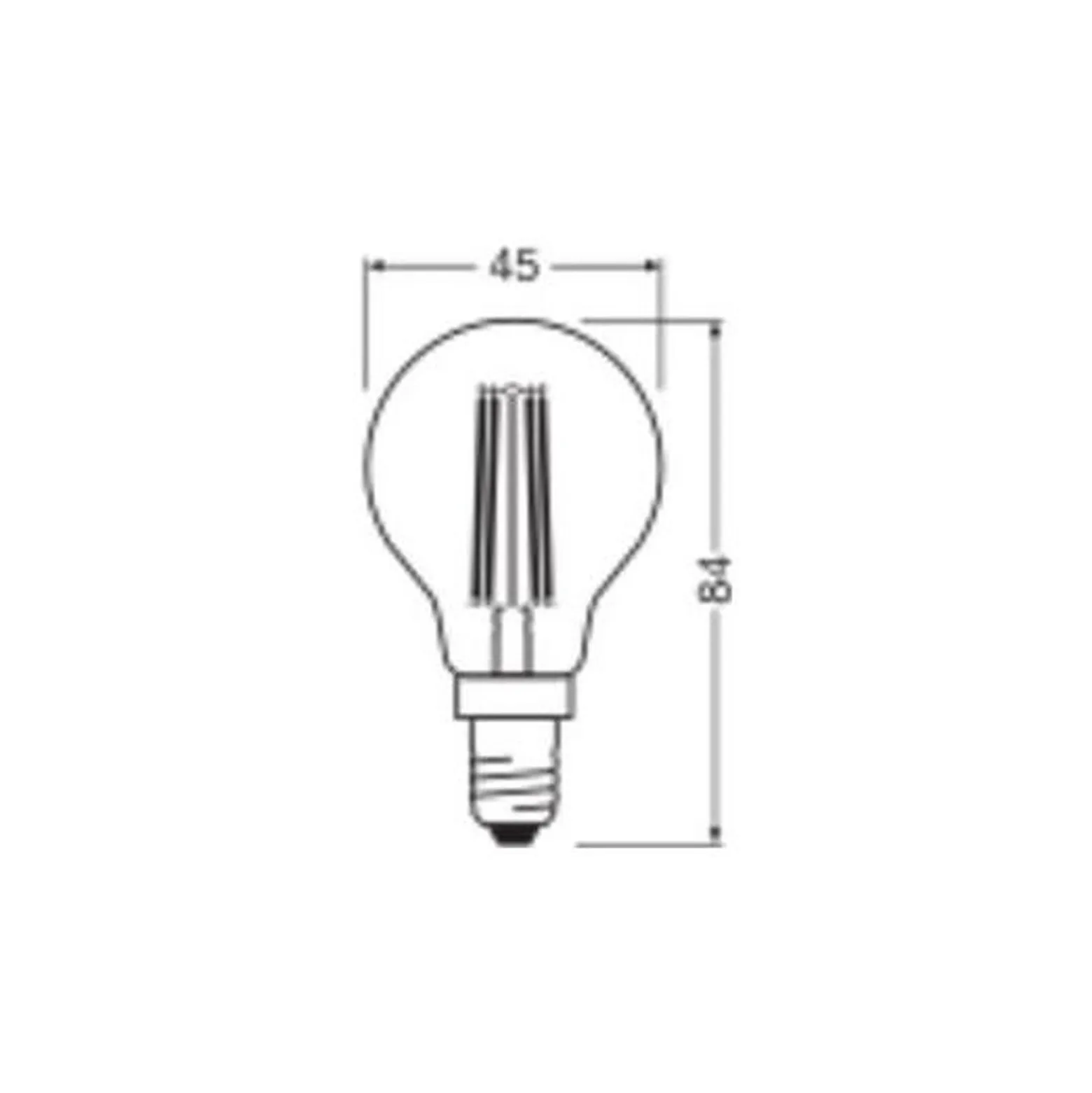 Ledvance Classic LED E14 Päron Filament Klar 2.5W 470lm - 827 Extra Varm Vit | Dimbar - Ersättare 40W