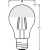 Ledvance Classic LED E27 Päron Filament Mirror 6.5W 650lm - 827 Extra Varm Vit | Ersättare 50W