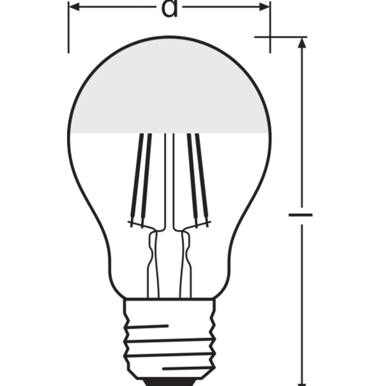 Ledvance Classic LED E27 Päron Filament Mirror 6.5W 650lm - 827 Extra Varm Vit | Ersättare 50W