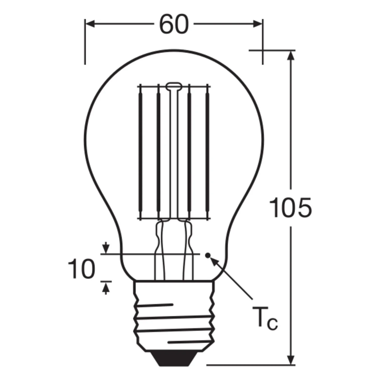 Ledvance Classic LED E27 Päron Filament Klar 7.5W 1055lm - 827 Extra Varm Vit | Dimbar - Ersättare 75W
