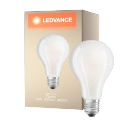 Ledvance Classic LED E27 Päron Filament Matt 24W 3452lm - 840 Kallvit | Ersättare 200W