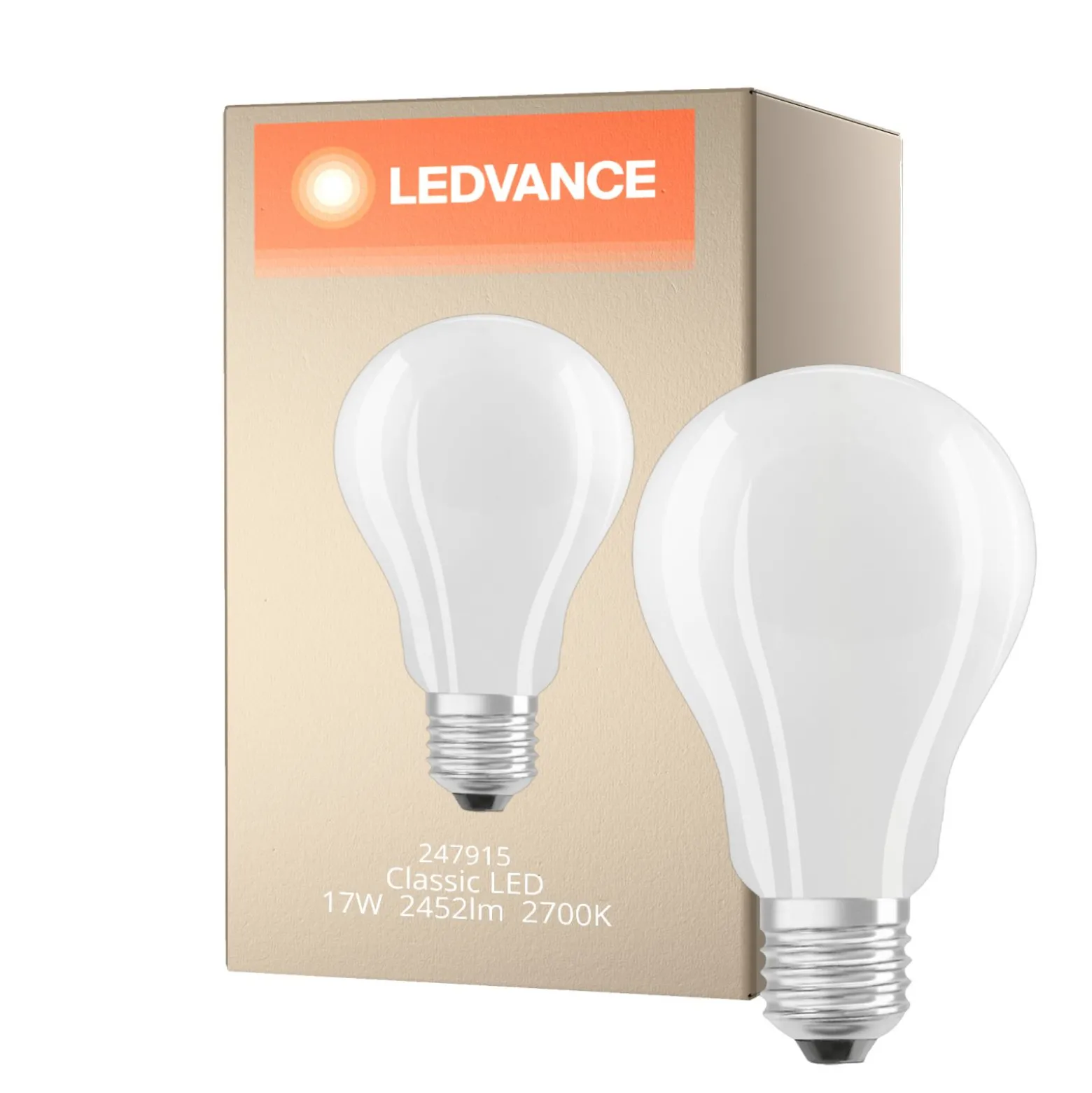 Ledvance Classic LED E27 Päron Filament Matt 17W 2452lm - 827 Extra Varm Vit | Ersättare 150W