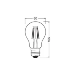 Ledvance Classic LED E27 Päron Filament Klar 3.4W 470lm - 827 Extra Varm Vit | Dimbar - Ersättare 40W