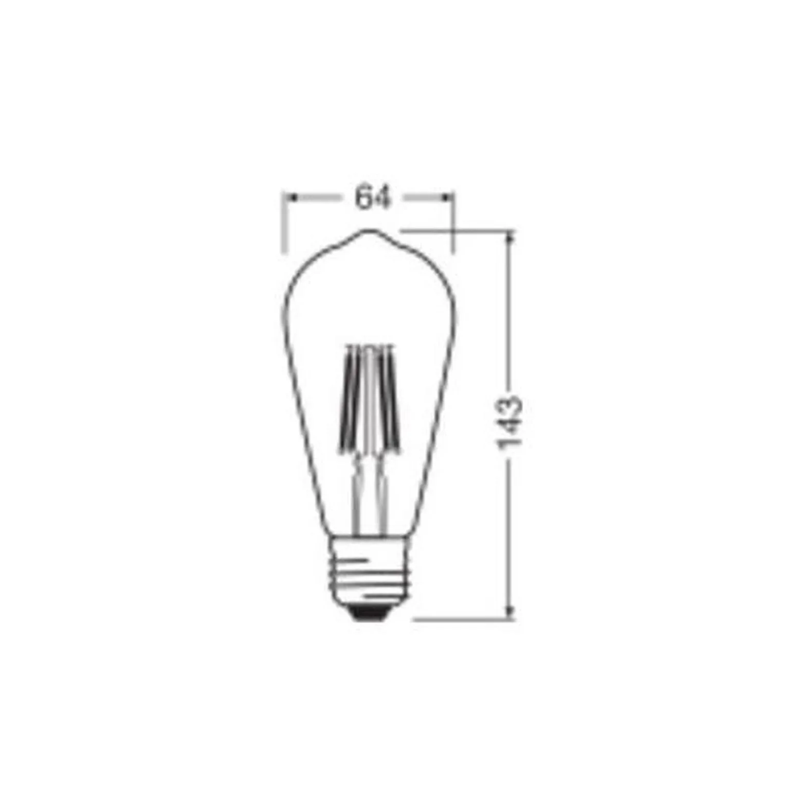 Ledvance Classic LED E27 Päron Filament Klar 3.4W 470lm - 827 Extra Varm Vit | Ersättare 40W