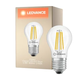 Ledvance Classic LED E27 Päron Filament Klar 5.9W 806lm - 827 Extra Varm Vit | Ersättare 60W