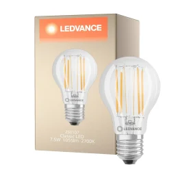 Ledvance Classic LED E27 Päron Filament Klar 7.5W 1055lm - 827 Extra Varm Vit | Ersättare 75W