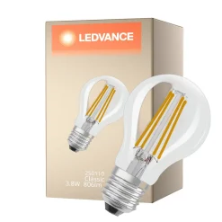 Ledvance Classic LED E27 Päron Filament Klar 3.8W 806lm - 827 Extra Varm Vit | Ersättare 60W