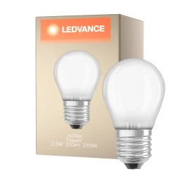 Ledvance Classic LED E27 Päron Filament Matt 2.5W 250lm - 827 Extra Varm Vit | Ersättare 25W