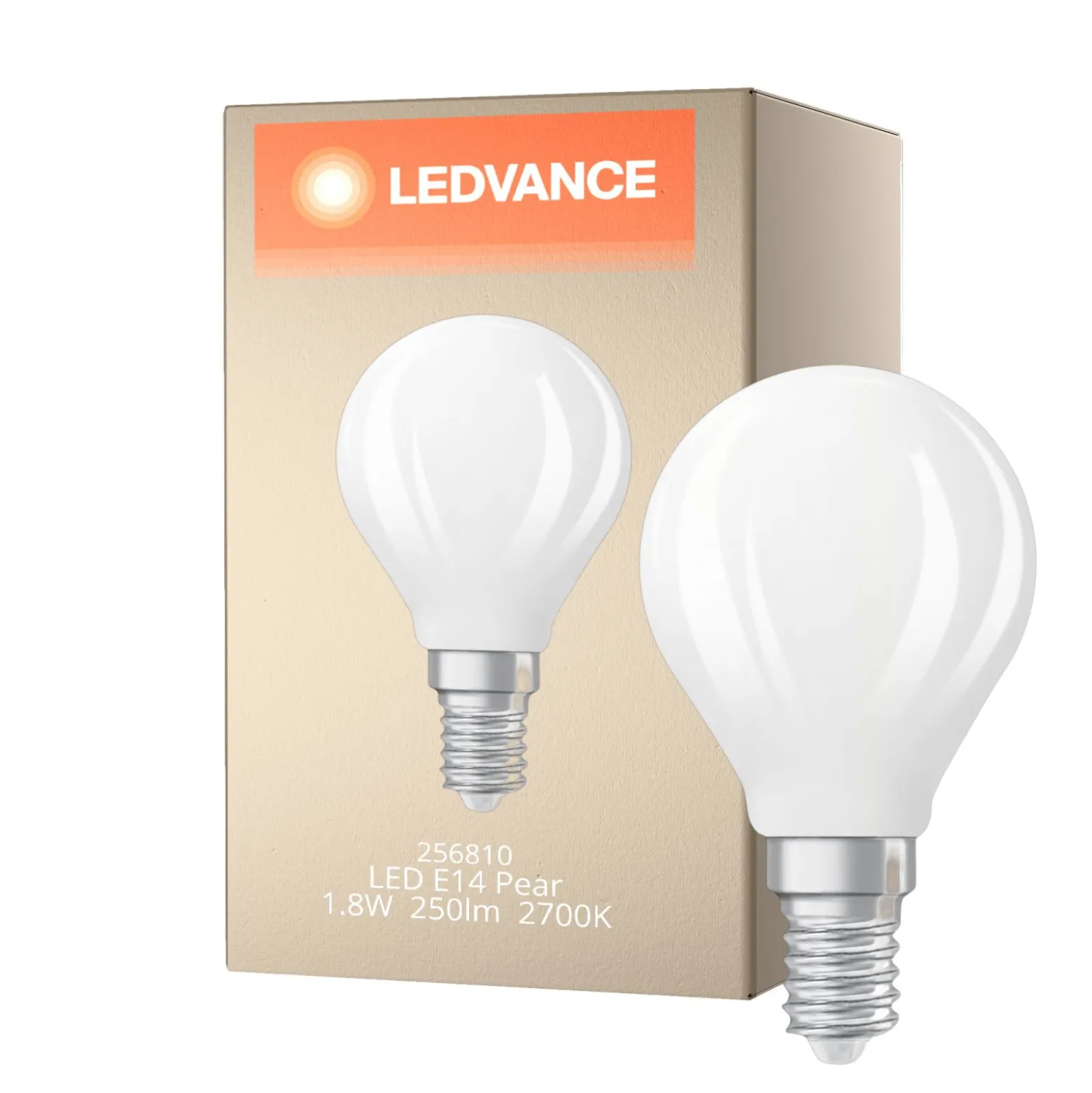 Ledvance Classic LED E14 Päron Matt 1.8W 250lm - 827 Extra Varm Vit | Dimbar - Ersättare 25W
