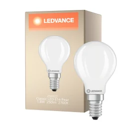 Ledvance Classic LED E14 Päron Matt 1.8W 250lm - 827 Extra Varm Vit | Ersättare 25W