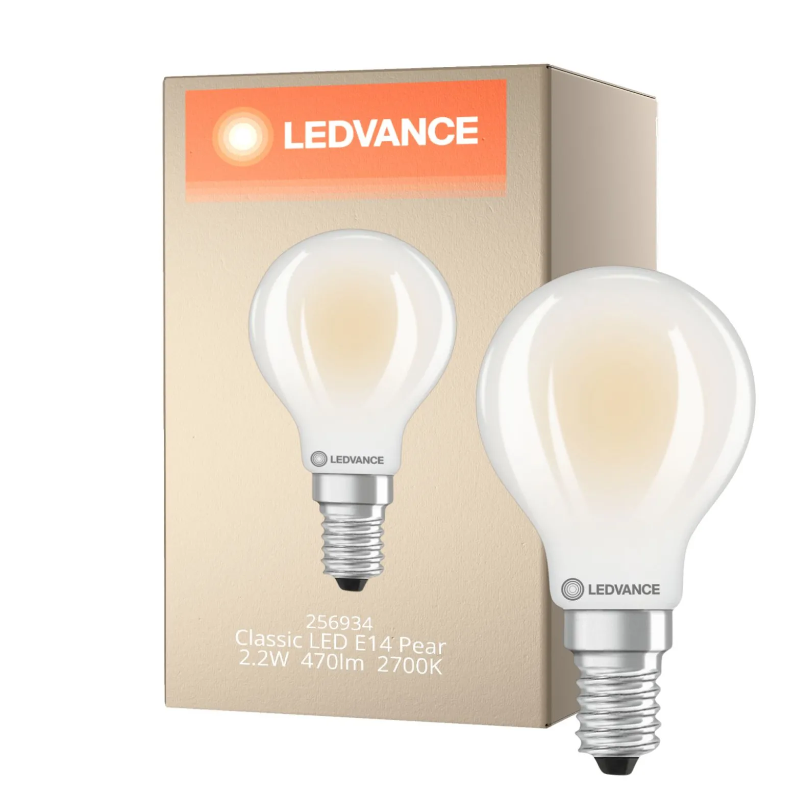 Ledvance Classic LED E14 Päron Matt 2.2W 470lm - 827 Extra Varm Vit | Ersättare 40W