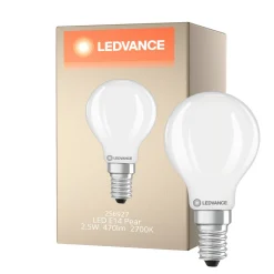 Ledvance Classic LED E14 Päron Matt 2.5W 470lm - 827 Extra Varm Vit | Dimbar - Ersättare 40W