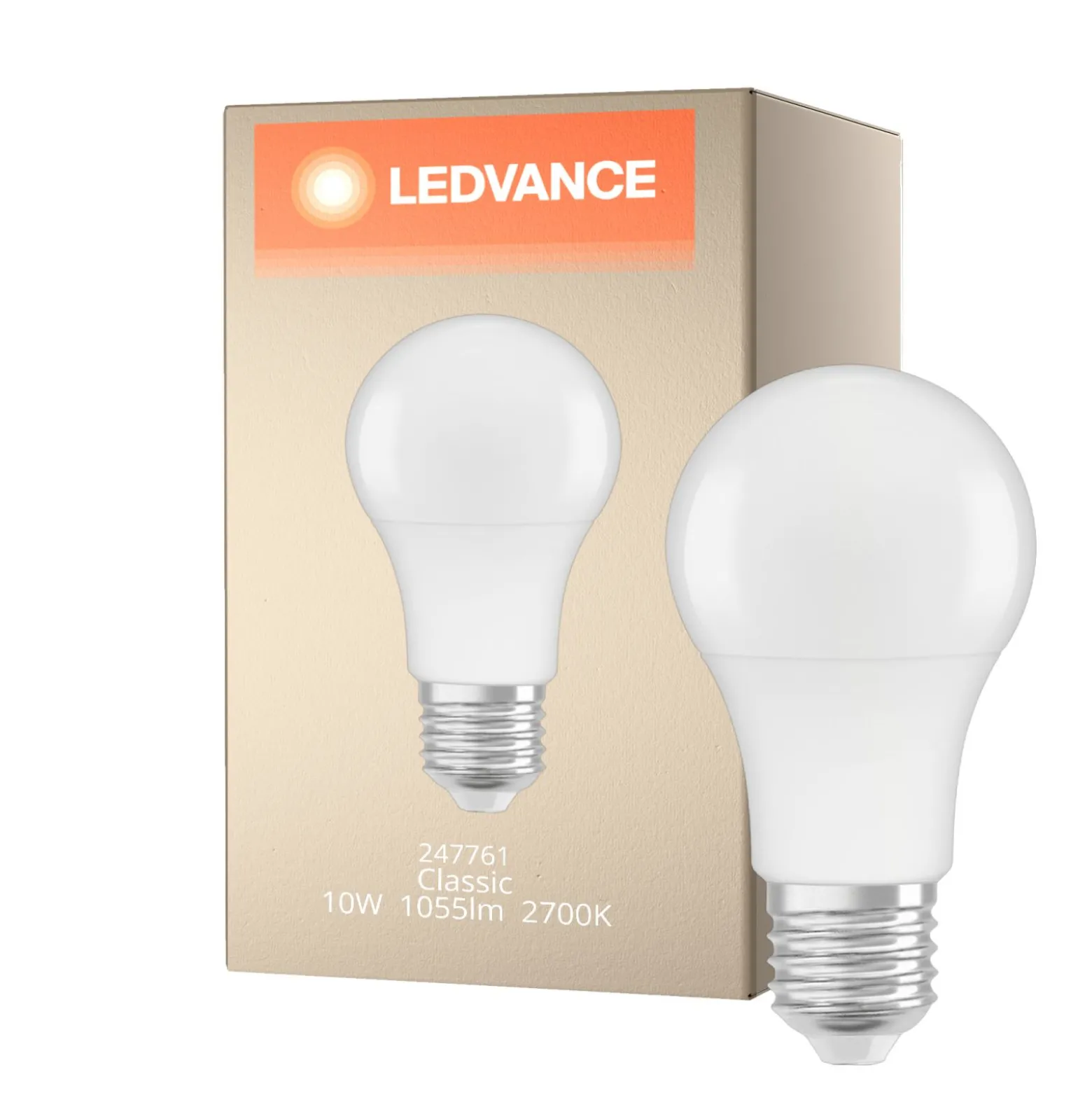 Ledvance Classic LED E27 Päron Matt 10W 1055lm - 827 Extra Varm Vit | Dimbar - Ersättare 75W