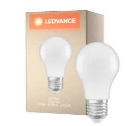 Ledvance Classic LED E27 Päron Matt 4.9W 470lm - 827 Extra Varm Vit | Ersättare 40W