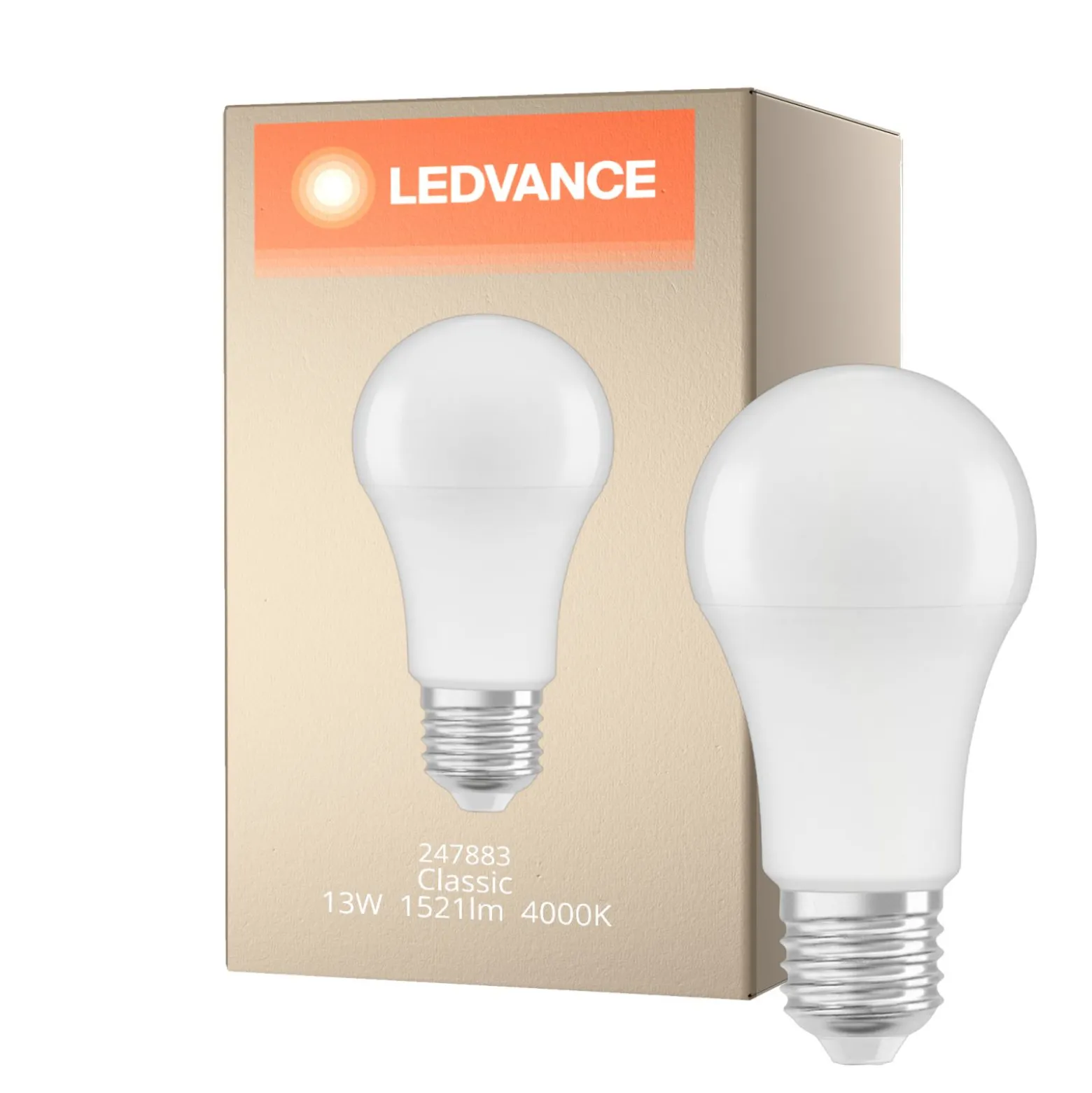 Ledvance Classic LED E27 Päron Matt 13W 1521lm - 840 Kallvit | Ersättare 100W