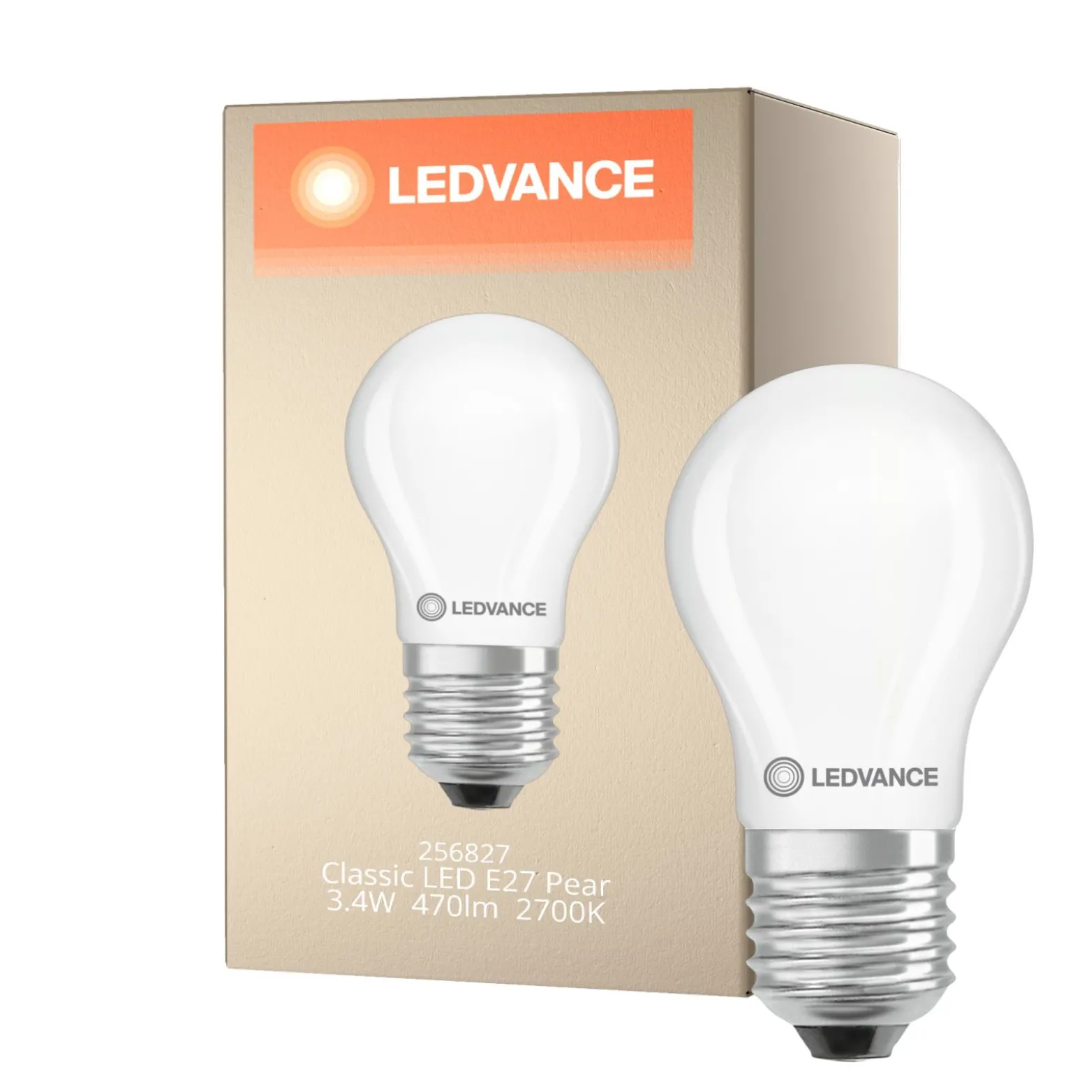 Ledvance Classic LED E27 Päron Matt 3.4W 470lm - 827 Extra Varm Vit | Ersättare 40W