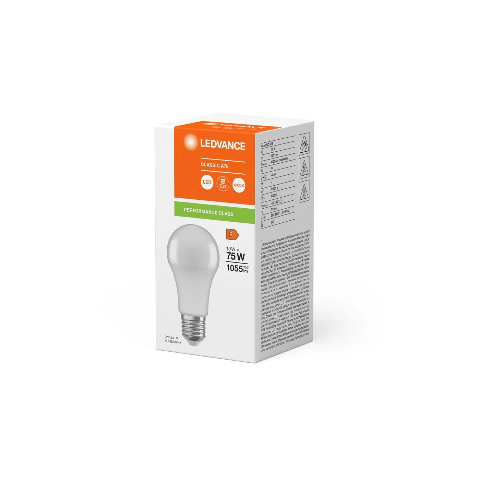 Ledvance Classic LED E27 Päron Matt 10W 1055lm - 840 Kallvit | Ersättare 75W