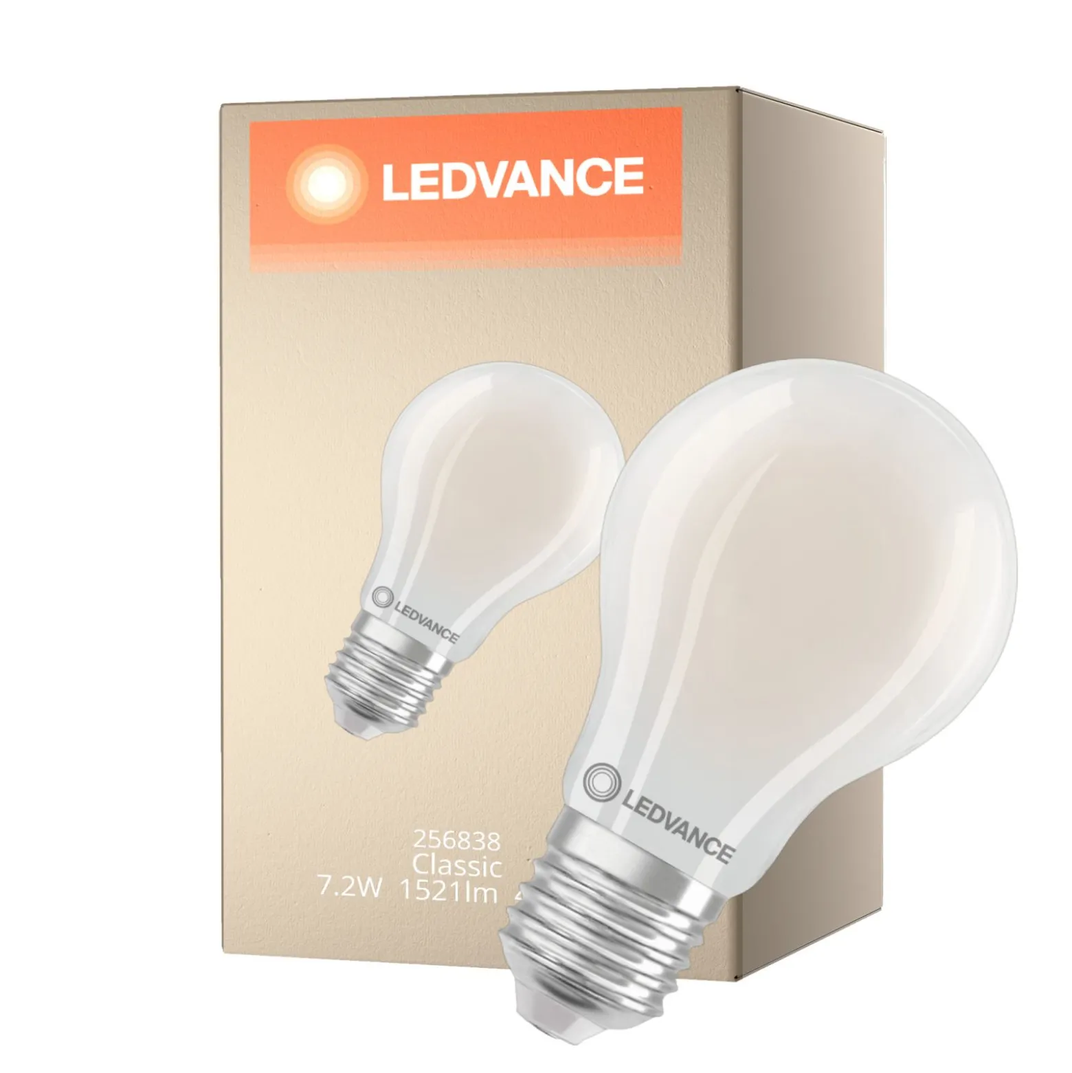 Ledvance Classic LED E27 Päron Matt 7.2W 1521lm - 840 Kallvit| Ersättare 100W