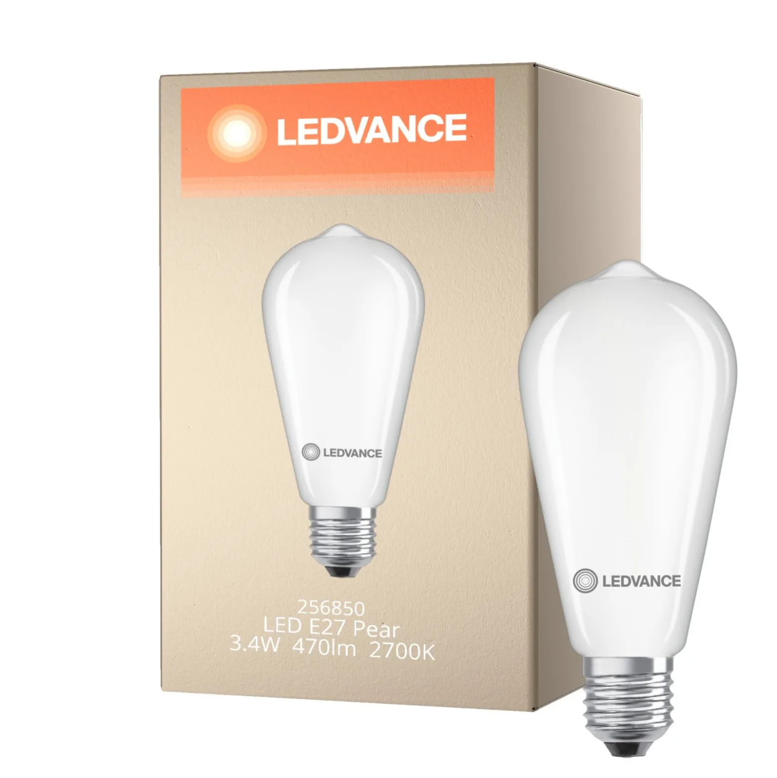 Ledvance Classic LED E27 Päron Matt 3.4W 470lm - 827 Extra Varm Vit | Ersättare 40W