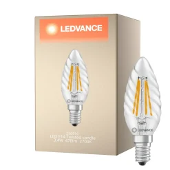 Ledvance Classic LED E14 TWisted Kronljus Filament Klar 3.4W 470lm - 827 Extra Varm Vit | Ersättare 40W