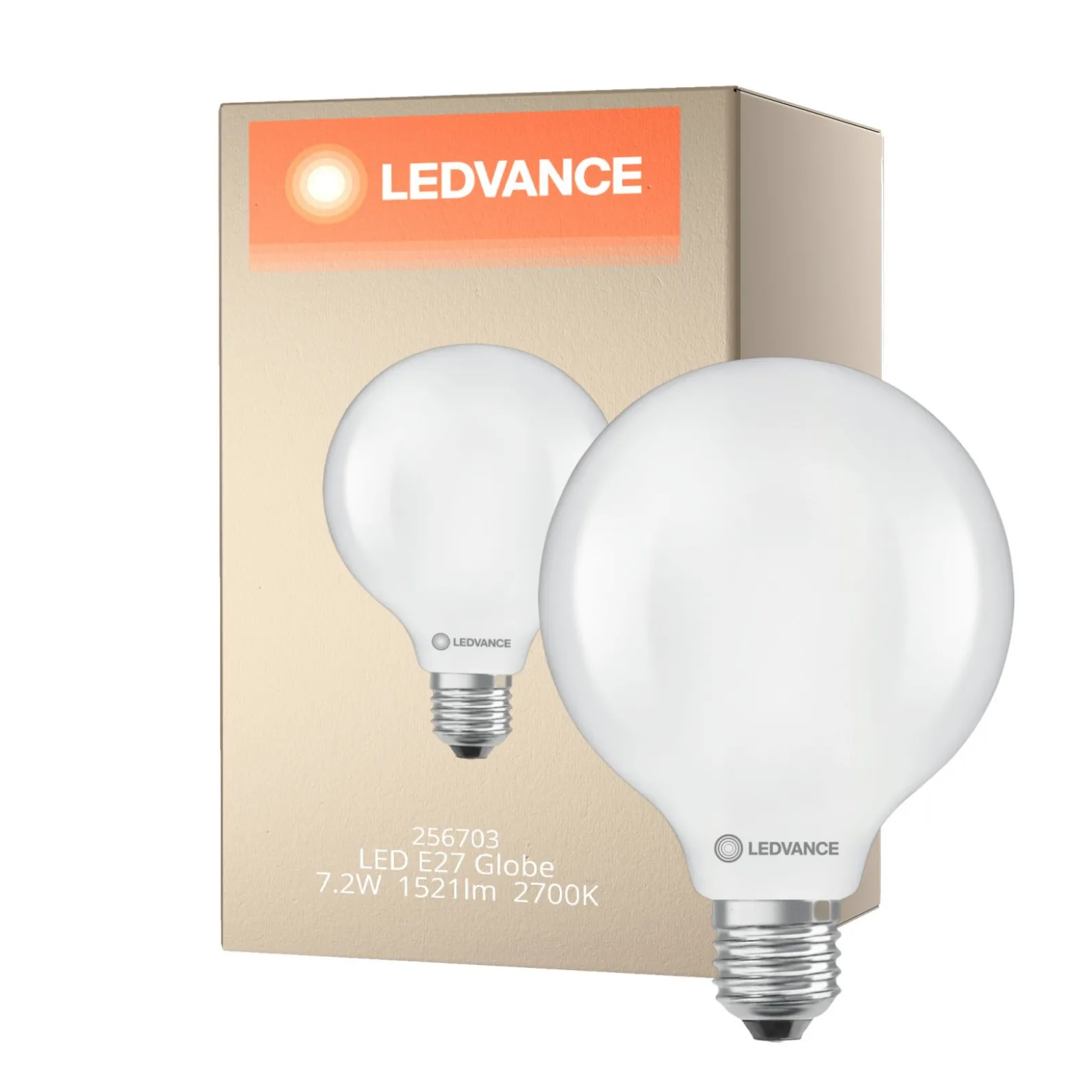 Ledvance Classic LED Globe E27 Globe Matt 7.2W 1521lm - 827 Extra Varm Vit | Ersättare 100W