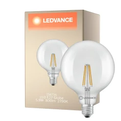 Ledvance Classic LED Globe LED E27 Globe Filament Klar 5.9W 806lm - 827 Extra Varm Vit | Ersättare 60W