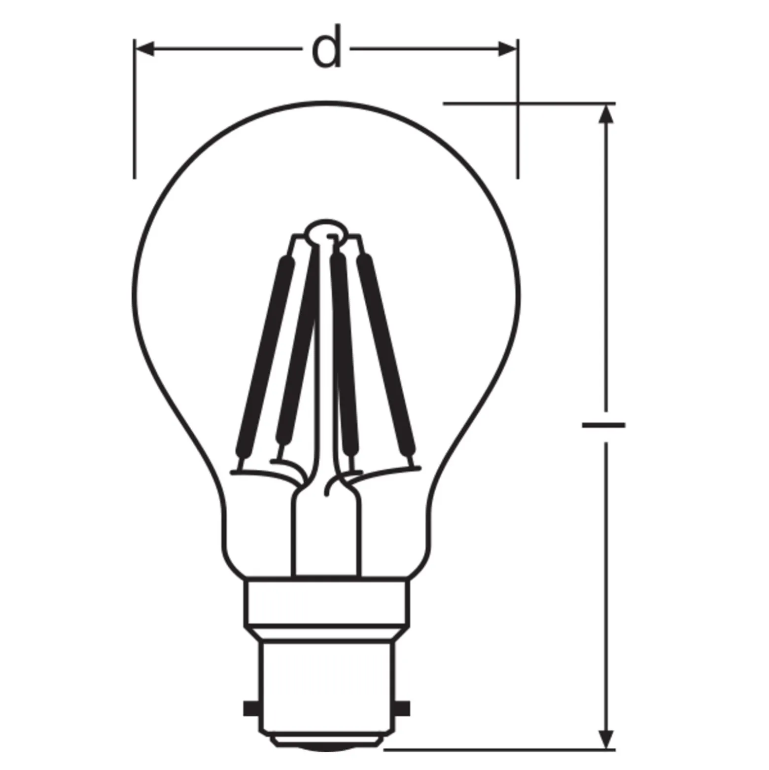 Ledvance Classic Performance LED Lampa B22d Päron Filament Klar 4W 470lm - 827 Extra Varm Vit | Ersättare 40W