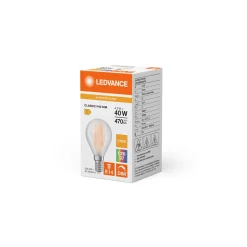 Ledvance Classic Superior LED Lampa E14 Päron Filament Matt 4.2W 470lm - 927 Extra Varm Vit | Bästa färgåtergivning - Dimbar - Ersättare 40W